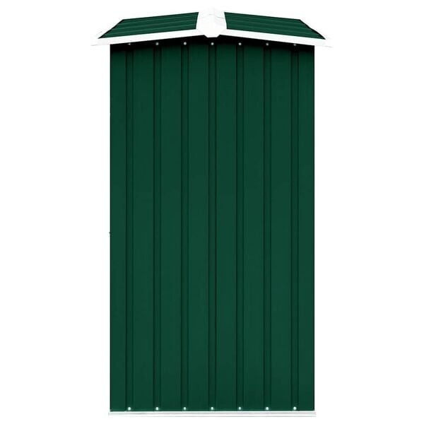 vidaXL Garden Log Storage Shed Galvanized Steel 129.9"x36.2"x60.2" Green