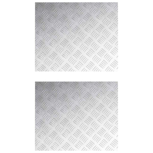 vidaXL Stair Tread Rectangular 2 pcs Silver 23.62 x 19.69 in Aluminium