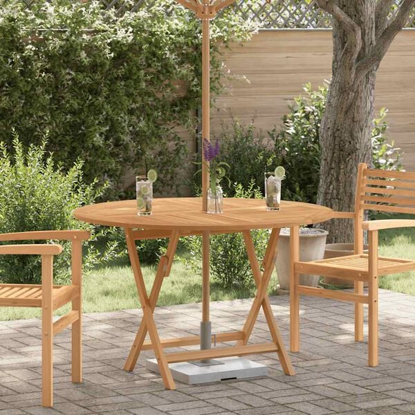 vidaXL Garden Table Natural Teak Solid teak wood Large Foldable