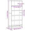 vidaXL Bookcase Grey Sonoma Engineered Wood Tall Bookcase Rectangular