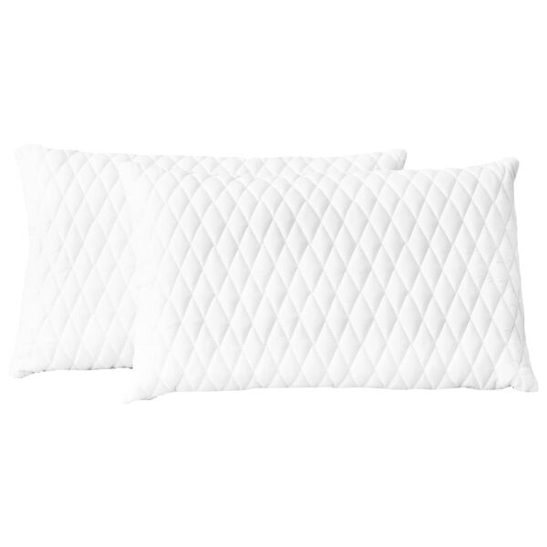 vidaXL Pillow Set of 2 White Memory foam flakes and 100% polyester