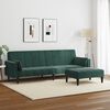 vidaXL Sofa Bed Dark Green 100% polyester velvet, wood, plastic 2-seater