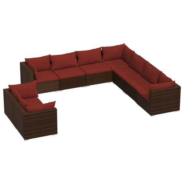 vidaXL Garden Lounge Set Brown, Cinnamon Red