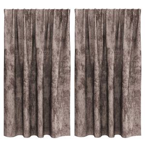 vidaXL Curtain with Curtains 2 pcs Cappuccino 55.1" x 55.1" Velvet