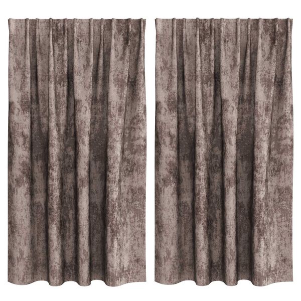 vidaXL Curtain with Curtains 2 pcs Cappuccino 55.1" x 55.1" Velvet