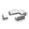 vidaXL Garden Lounge Set Black PE rattan Large Modular