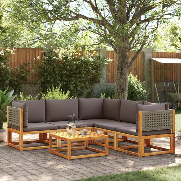vidaXL Garden Sofa Set Gray