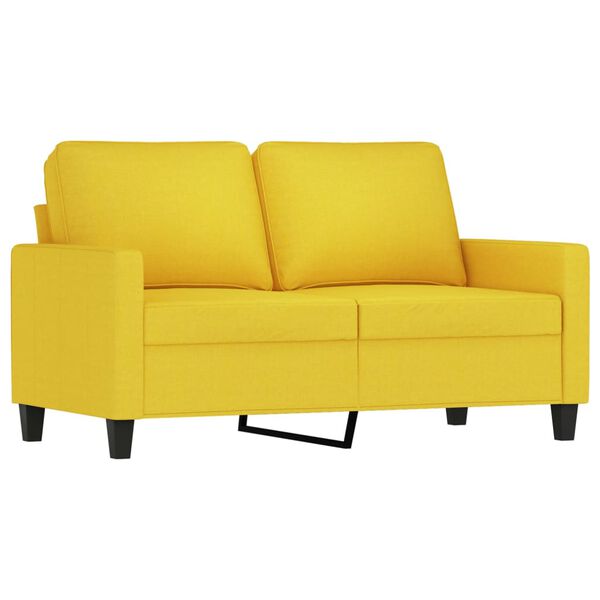vidaXL Sofa Set Light Yellow Polyester 3 Piece Sofa Set Durable