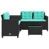 vidaXL Patio Sofa Black, Turquoise