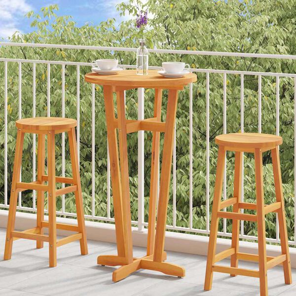 vidaXL Garden Bar Table Natural Brown Solid Acacia wood Standard Durable