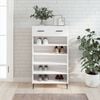 vidaXL Shoe Cabinet High gloss white Engineered wood, iron, aluminum