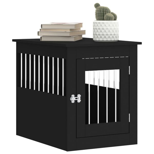vidaXL Dog Crate Furniture Black Engineered wood and steel
