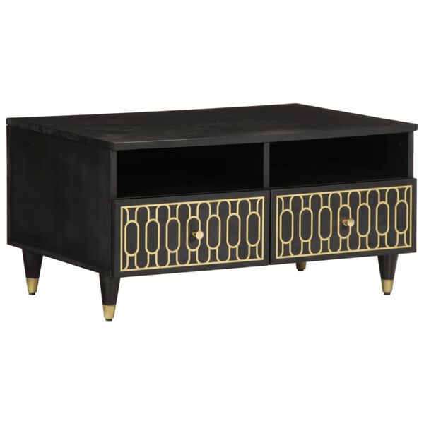 vidaXL Coffee Table Black, Brown Solid mango wood, Engineered wood, Iron