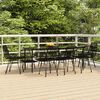 vidaXL Garden Dining Set Black Steel Set of 9 Durable