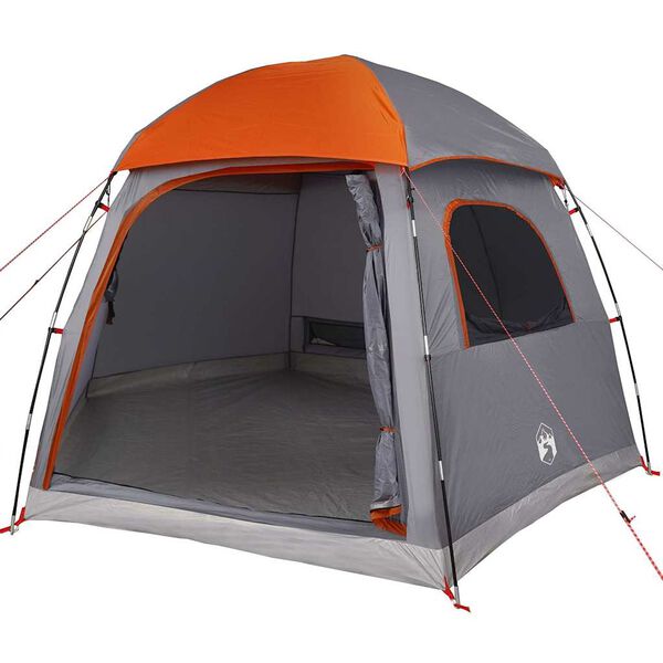 vidaXL Family Tent Igloo 6-Person Grey and Orange Waterproof