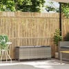 vidaXL Patio Bench with Cushion Light Grey 43.3x11.8x15.9" Poly Rattan