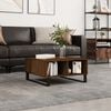 vidaXL Coffee Table Brown Oak Engineered wood, Iron Small Coffee Table