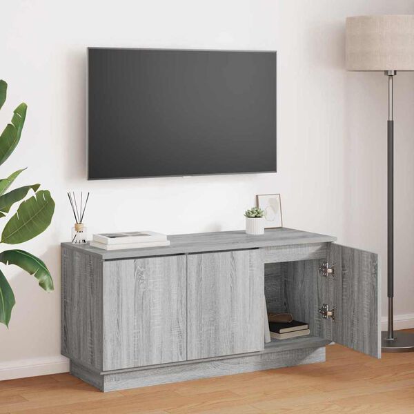 vidaXL TV Cabinet Grey Sonoma 39.37 x 14.96 x 19.29 in Engineered Wood