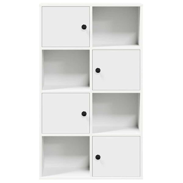 vidaXL Bookcase White Engineered Wood Medium Bookcase Rectangular