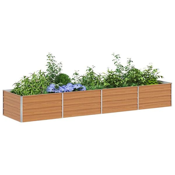 vidaXL Garden Raised Bed Silver Galvanized steel Large