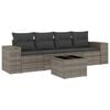 vidaXL Garden Sofa Set Grey Poly rattan Medium Adjustable Feet