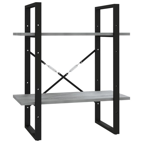 vidaXL Book Cabinet Grey Sonoma Engineered wood, metal 23.6x11.8x27.6 in