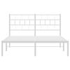 vidaXL Metal Bed Frame White Steel Double Metal Bed Frame Rectangular
