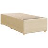 vidaXL Bed Frame Cream 100% Polyester, Plywood, Engineered Wood Twin
