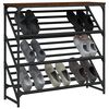 vidaXL Shoe Rack Brown oak Engineered wood, powder-coated steel Standard