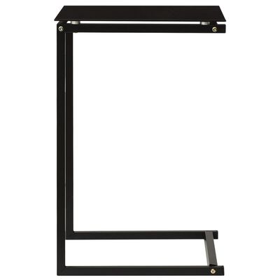 vidaXL Side Table Black 15.7"x15.7"x23.6" Tempered Glass
