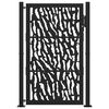 vidaXL Garden Gate Black 39.4x59.1" Steel Trace  Design