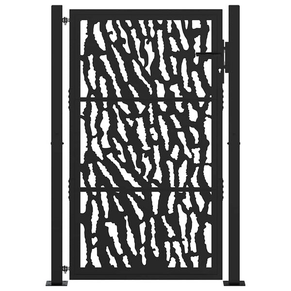 vidaXL Garden Gate Black 39.4x59.1" Steel Trace  Design