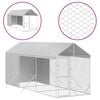 vidaXL Outdoor Dog Kennel Silver Galvanized steel 6.6 x 19.7 x 8.2 ft