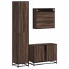vidaXL Bathroom Furniture Set Brown Oak Engineered wood, metal, glass