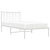 vidaXL Bed Frame White Steel Twin Bed Frame Rectangular Durable