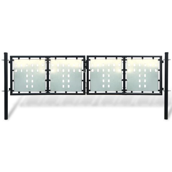 vidaXL Black Single Door Fence Gate 118.1x29.5"