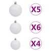 vidaXL Artificial Pre-lit Christmas Tree with Ball Set Silver 59.1" PET