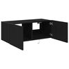 vidaXL TV Wall Cabinet Wall-mounted Black Oak 31.50 x 13.78 x 12.20 in