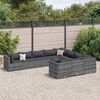 vidaXL Patio Sofa Set Grey PE rattan, Powder-coated steel Large