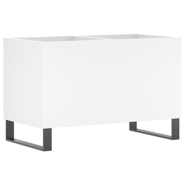 vidaXL Record Cabinet White Engineered wood Medium Vinyl Storage Cabinet