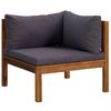 vidaXL Wooden Lounge Set Dark Grey Solid Acacia wood 3-Seater