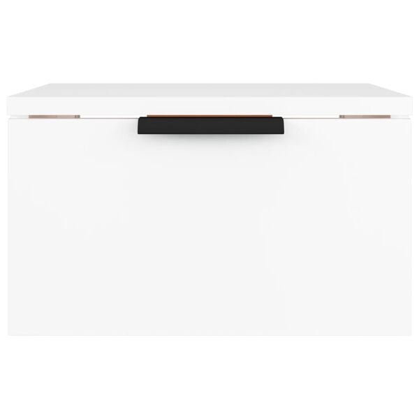 vidaXL Wall-mounted Bedside Cabinet White Engineered wood Small
