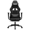 vidaXL Massage Gaming Chair with Footrest Black Faux Leather