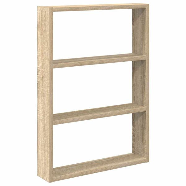 vidaXL Wall Shelf Sonoma oak Engineered wood 16.9x3.5x23.6 in