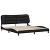vidaXL Bed Frame without Mattress "Hvar" Black and White 76"x79.9" Faux Leather
