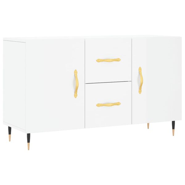 vidaXL Sideboard High gloss white Engineered wood 39.4x14.2x23.6 in