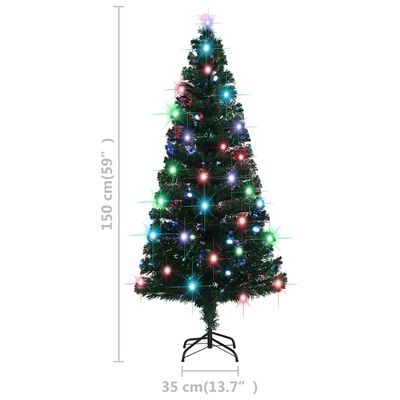 vidaXL Pre-lit Christmas Tree with Stand 5 ft Fiber Optic