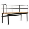 vidaXL Bench Natural Brown, Black Solid Mango Wood, Powder-Coated Iron