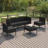 vidaXL Garden Lounge Set Black