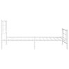 vidaXL Bed Frame White Powder-coated steel 42.1 x 79.9 in Bed Frame